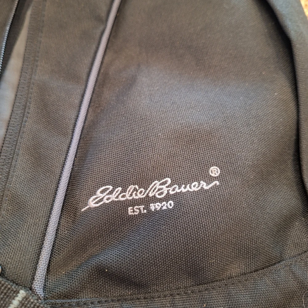 Eddie Bauer Black Sling Bag Double Zip Compartment